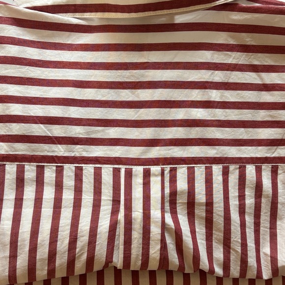 NWT LOFT Burgundy and White Striped button down Shirt Large - Picture 9 of 9